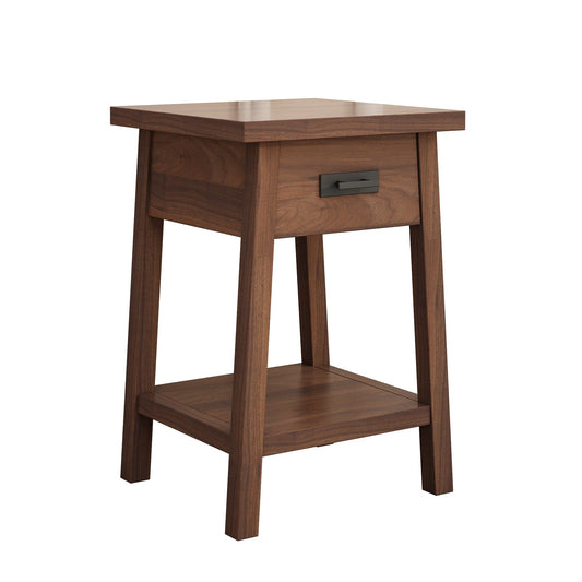 Holzoffer End Table with Drawer, Made with Solid Wood, Side Table for Living Room, Bedroom, and Offices