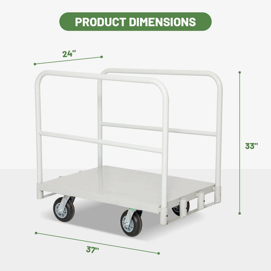 Holzoffer 2-in-1 Steel Rolling Panel Cart，2000 LBS Load Capacity