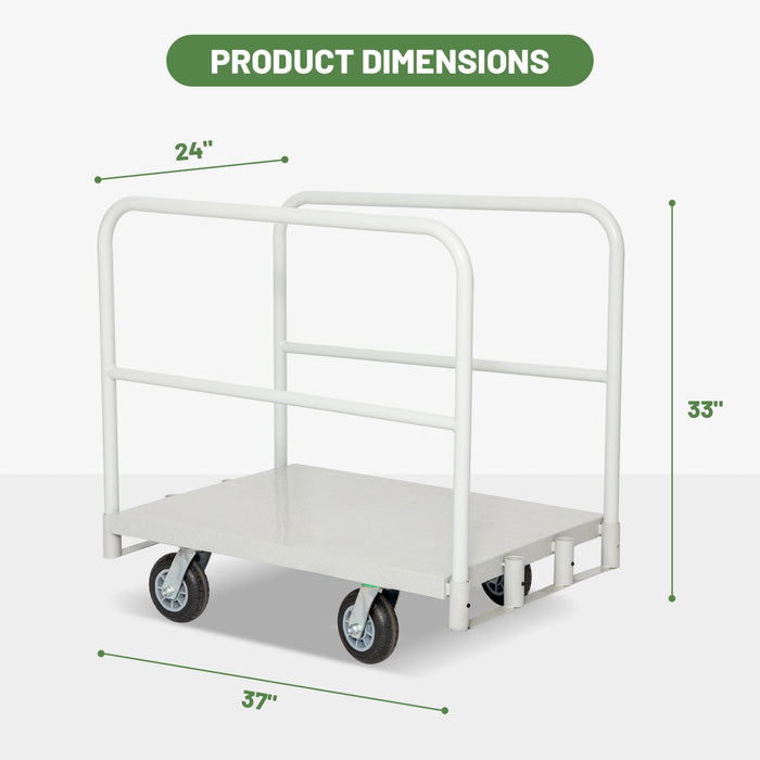 2-in-1 Steel Rolling Panel Cart 37"L x 24"W x 33"H