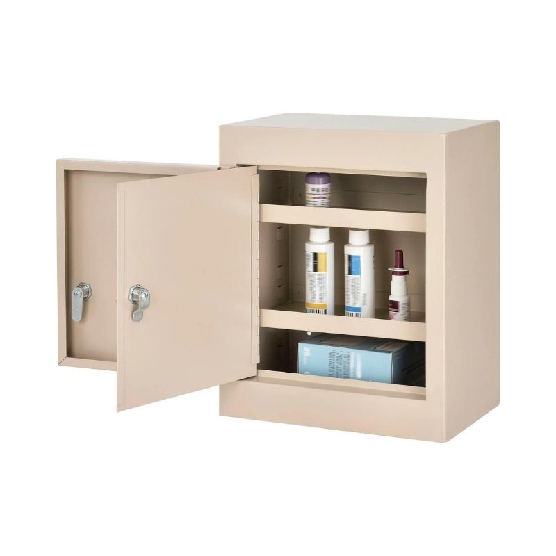 Narcotics Cabinet 12"W x 8"D x 15"H, Double Lock & Double Door, Fully Assembled