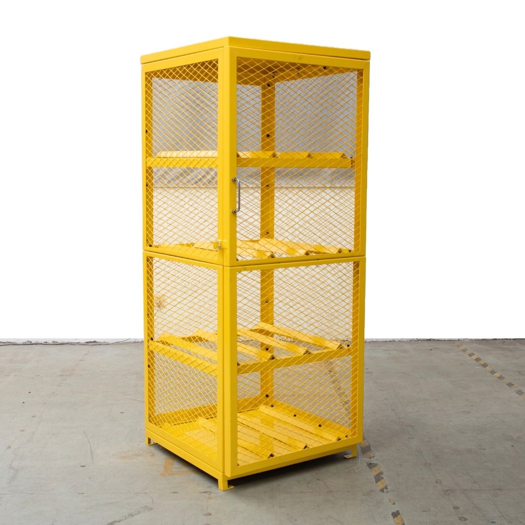 Horizontal Cylinder Storage Cabinet with Single Door, 30" W x 30" D x 71" H, 8 Cylinder Capacity