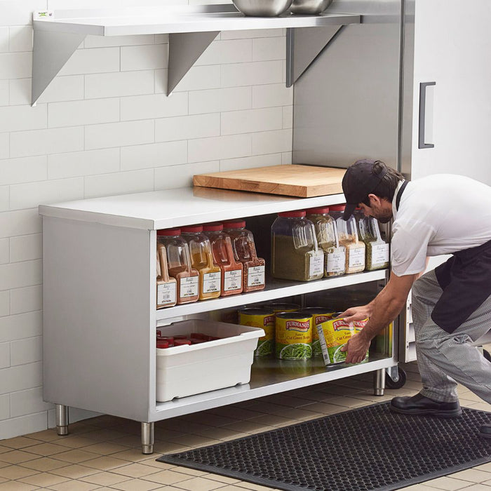 60" x 24" Stainless Steel Prep Table, 2 Shelf Enclosure