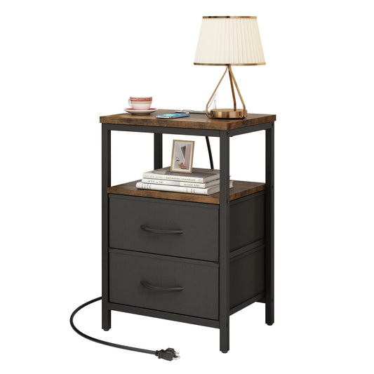 Holzoffer End Table With Storage 2 Drawer Night Stand For Bedroom