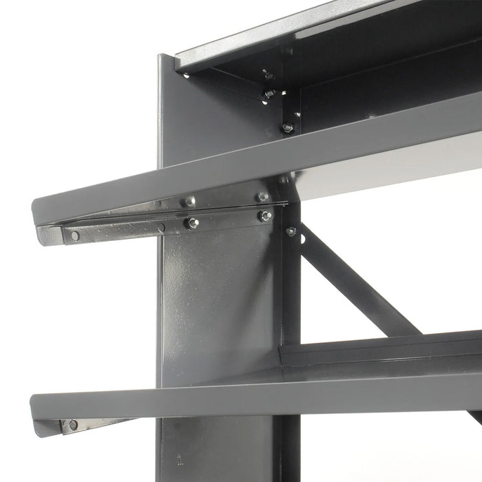 Floor Bin Storage Rack - 56 Corrugated White Bins No Print