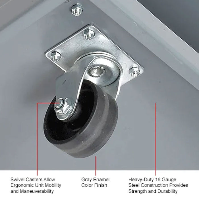 16 Shelf Double-Sided Mobile Pick Rack - 64 Blue Plastic Shelf Bin Storage Rack 8" Wide