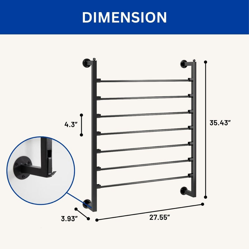 7 Tier Ribbon Organizer, Wall Mount Steel Rack for Craft Design, Wrapping Paper, Scarf Shops