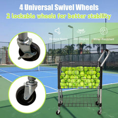 Holzoffer 24 x 21 x 18 inches Sports Tennis Teaching and Travel Carts, Portable Ball Holder with Wheels