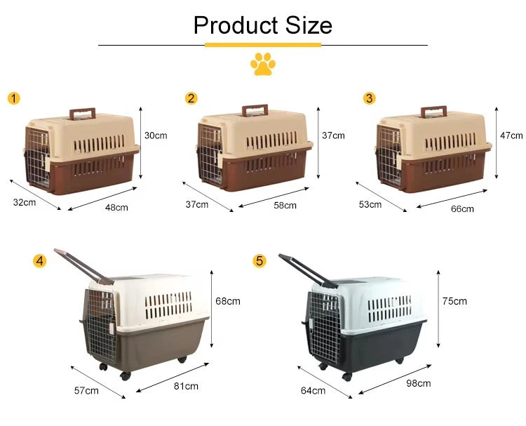 Holzoffer Pet Crate Airline Transport Cage Travel Carrier Dog Cat Traveling Camping