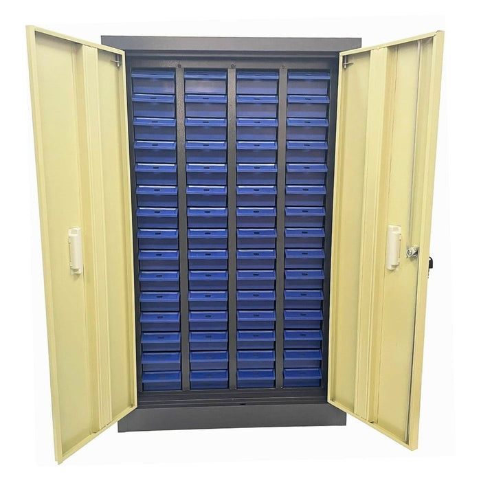 60 Bin Drawer Storage Enclosure, 22.8"W x 11"D x 37.4"H, Steel Parts Organizer for Nuts, Bolts, Screws & Small Components