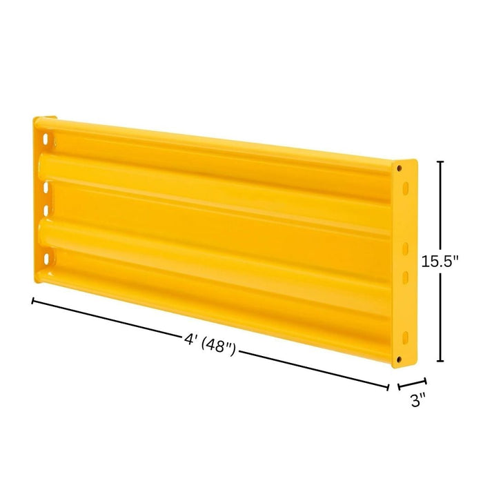 Steel Yellow Guard Rail, 3 Rib, Available at 4'/6' Length