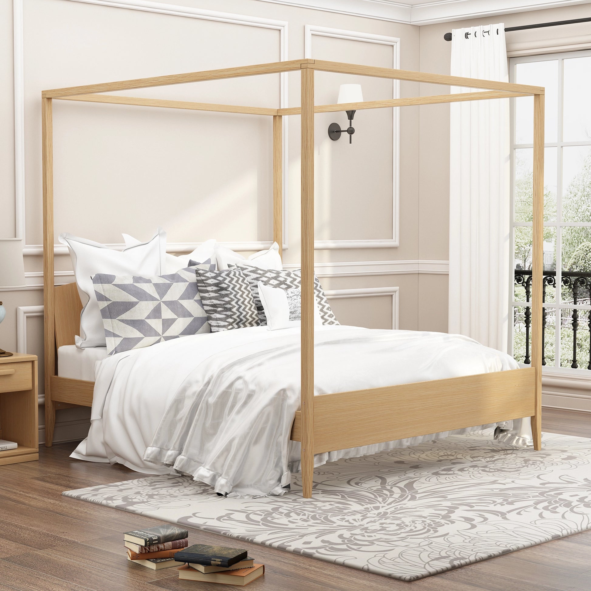 Holzoffer Canopy Bed-68.5" w x 87" l x 50" h