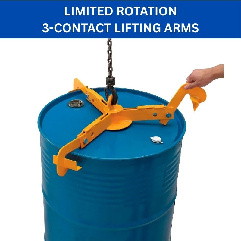 Vertical Drum Lifter for 30 Gallon and 55 Gallon, 1000 lbs Capacity, 3 Lifting Arms