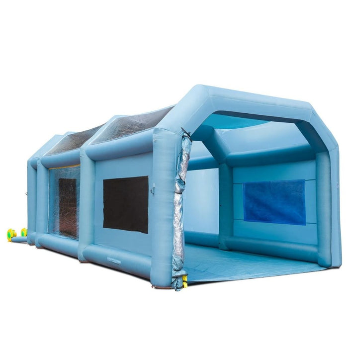 Inflatable Spray Booth 28'L x 16'W x 11'H with 550W + 950W Blowers, Spray Booth Tent Air Filter System – Car Paint Tent for Auto Painting, Car Parking Tent, Workstation, and Motorcycle Garage