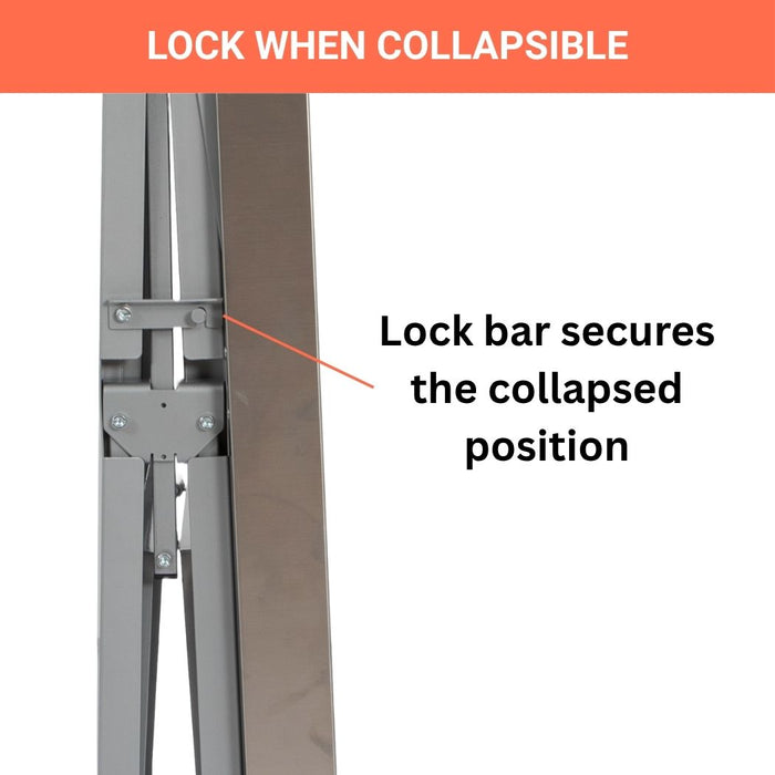 3-Shelf Foldable Stainless Steel Kitchen Cart 25.75" x 20" x 36"H, 300 lbs Weight Capacity