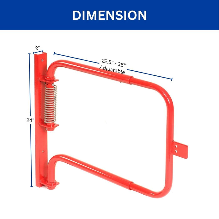 Spring Actuated Safety Gate 22.5"-36" Opening Adjustable, Steel Construction