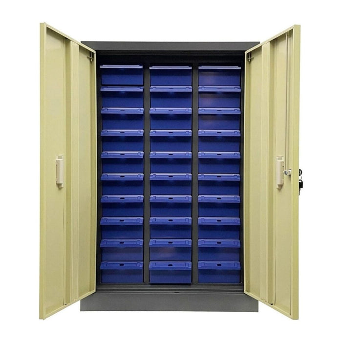 30 Bin Drawer Storage Enclosure, 24"W x 14"D x 36"H, Steel Parts Organizer for Nuts, Bolts, Screws & Small Components