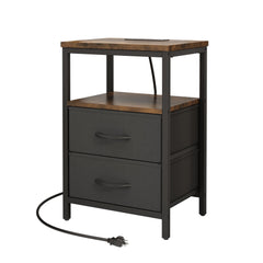 Holzoffer End Table With Storage 2 Drawer Night Stand For Bedroom