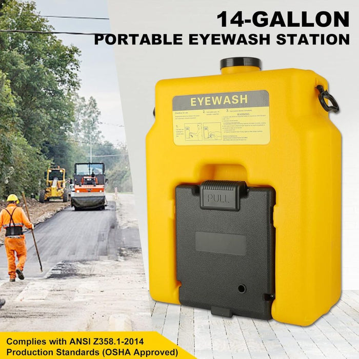 Portable / Wall Mount Eye Wash Station, 14 Gallon