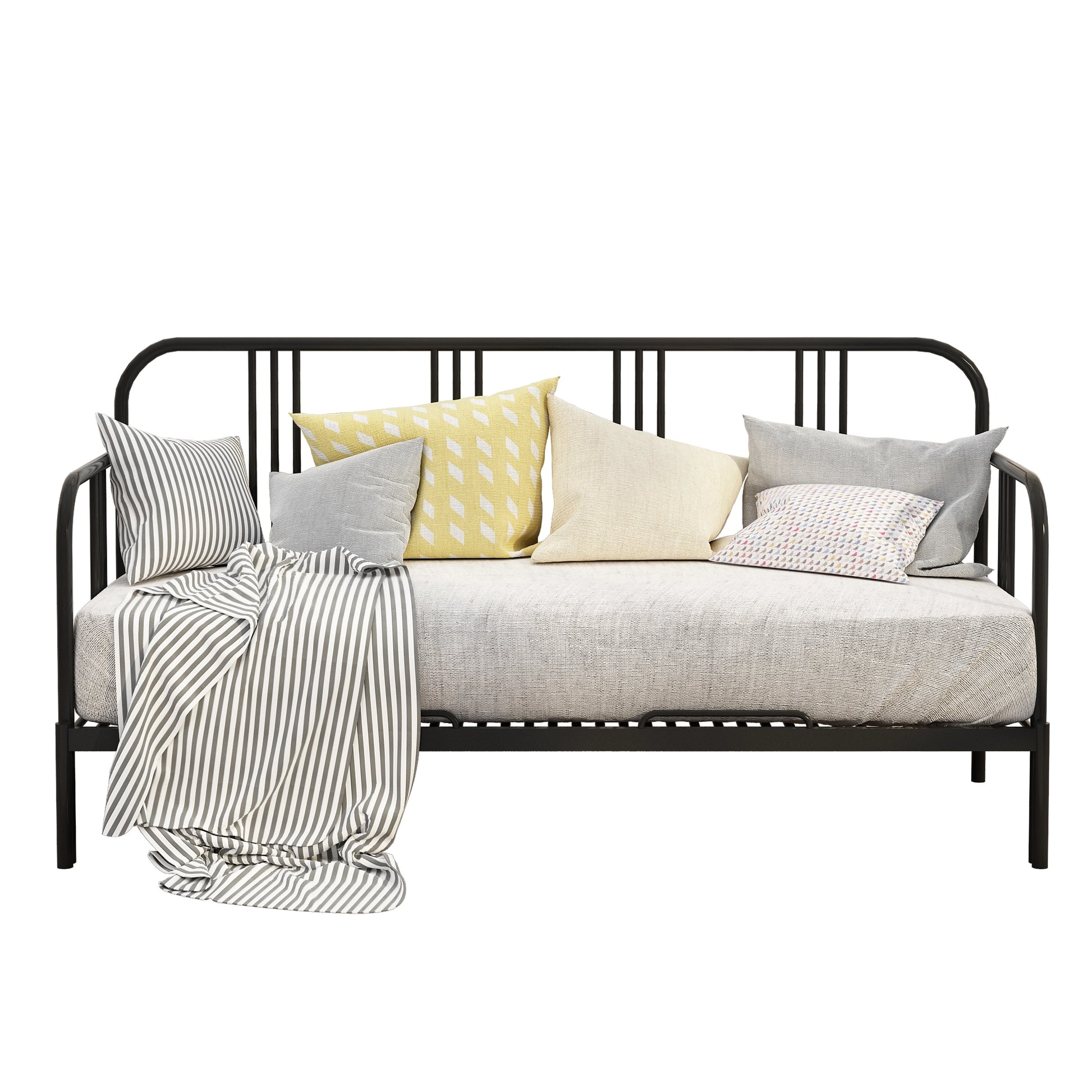 Holzoffer Sofa bed crafted of aluminum and steel-41.5" w x 84.5" l x 32.25" h