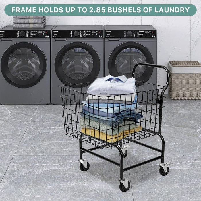 Wire Laundry Cart 27" x 22" x 40"H, 2.85 Bushel