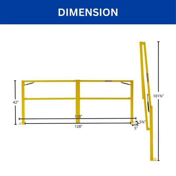 10' Cantilever Gate, Steel Construction, 120"W x 42"H for Loading Bay Fall Hazard Protection
