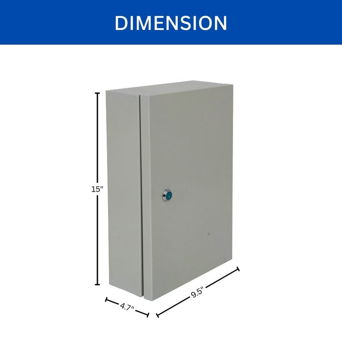 Locking Medicine Cabinet 9.5"W x 4.7"D x 15"H, Double Lock & Double Door, Wall Mount