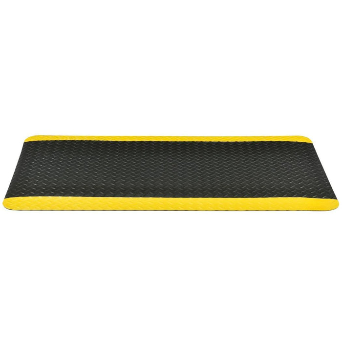 Diamond Plate Anti Fatigue Mat, 15/16" Thick, 2'W x 6'L, Yellow & Black
