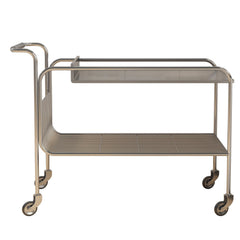 Holzoffer 2-Tier Metal Rolling Cart with Wheels, Utility Kitchen Serving Cart for Home Hotel Restaurant, Silver