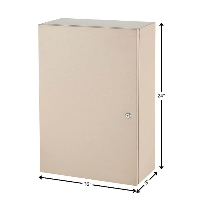 Narcotics Cabinet 16"W x 8"D x 24"H, Double Lock & Double Door, Fully Assembled