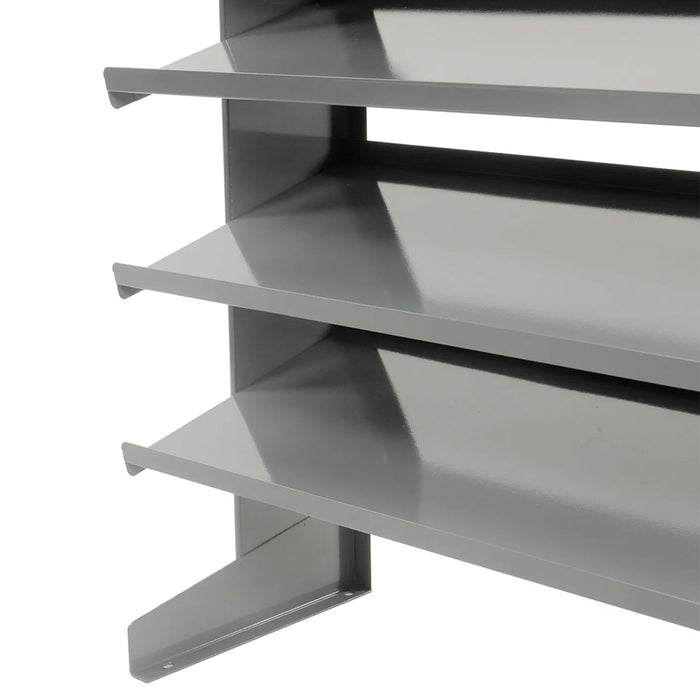 Floor Bin Storage Rack - 56 Corrugated White Bins No Print