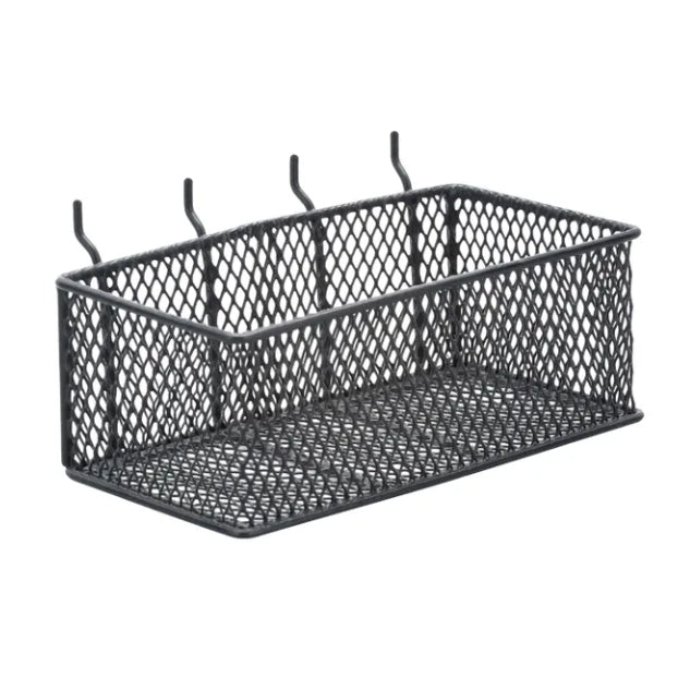 Holzoffer Steel Mesh Pegboard Basket in Black(2-Pack)