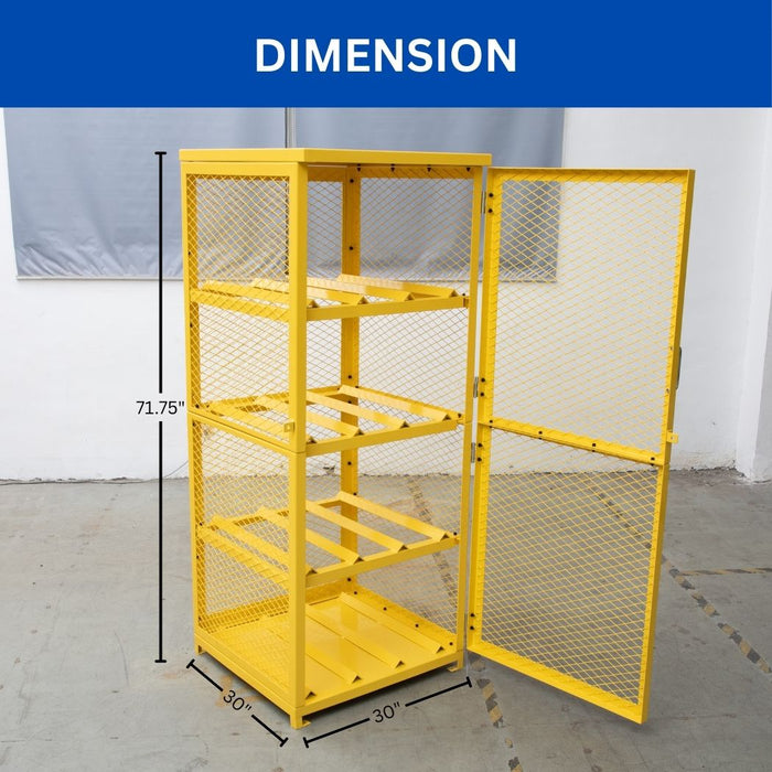 Horizontal Cylinder Storage Cabinet with Single Door, 30" W x 30" D x 71" H, 8 Cylinder Capacity