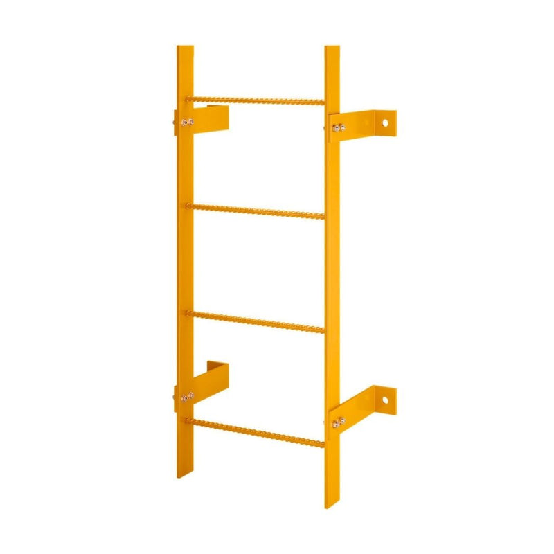 4 Step Steel Roof Access Ladder 3'H, Wall Mount, Yellow