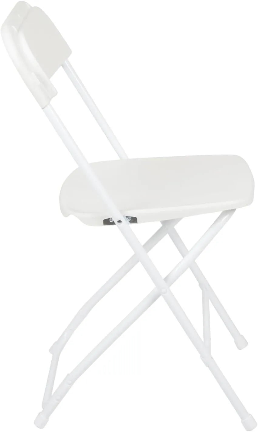 Holzoffer Plastic Folding Chair -  White - 10 Pack 650LB Weight Capacity Comfortable Event Chair-Lightweight Folding Chair For School, Classroom