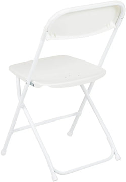 Holzoffer Plastic Folding Chair -  White - 10 Pack 650LB Weight Capacity Comfortable Event Chair-Lightweight Folding Chair For School, Classroom