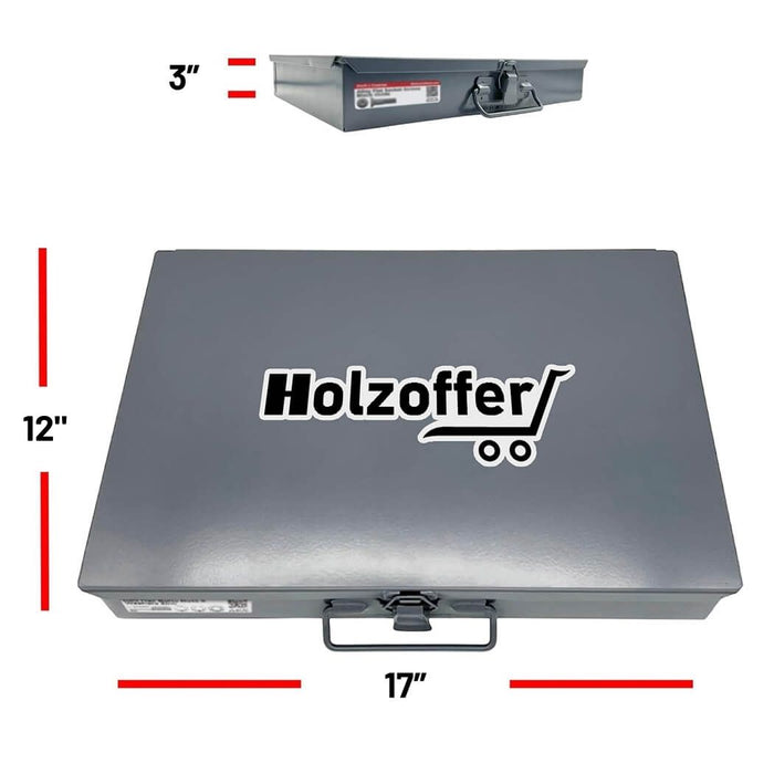 574-Piece Grade 8 Fine Thread Fastener Assortment (Nylon Insert) with Heavy-Duty Metal Drawer Toolbox, Yellow Zinc Finish