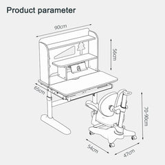 New Ergonomic Children's Study Table with Bookshelf Home Furniture Height Adjustable Children's Study Table and Chair Set