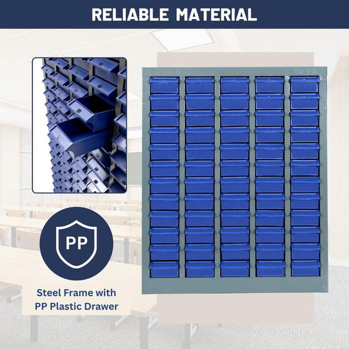 60 Bin Drawer Storage Cabinet, 23.3"W x 8.5"D x 28.3"H, Steel Parts Organizer for Nuts, Bolts, Screws & Small Components