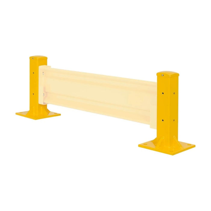 Steel Square Post For 2-Rib Guard Rail, 18"H, 4 Sides Bolt-On Installation