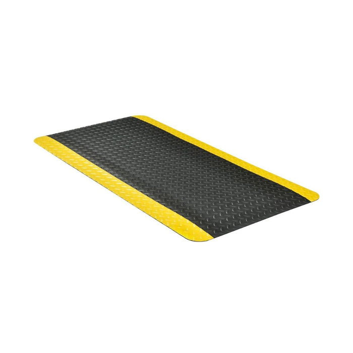 Diamond Plate Anti Fatigue Mat, 15/16" Thick, 2'W x 4'L, Yellow & Black