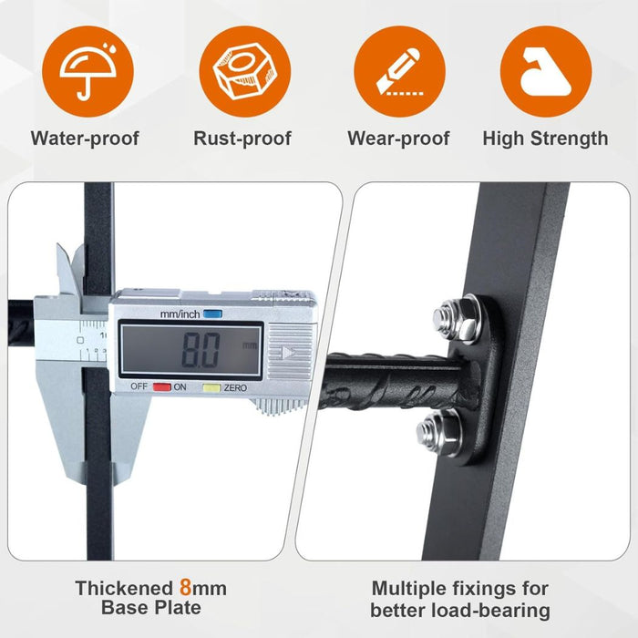 56"L 5-Rung Ladder, with Attachable Hook, Wall Mount or Hook On, Black