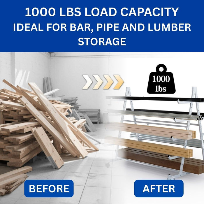 Horizontal Bar and Pipe Truck, 1000 lbs Load Capacity, 56"L x 44"W x 52"H