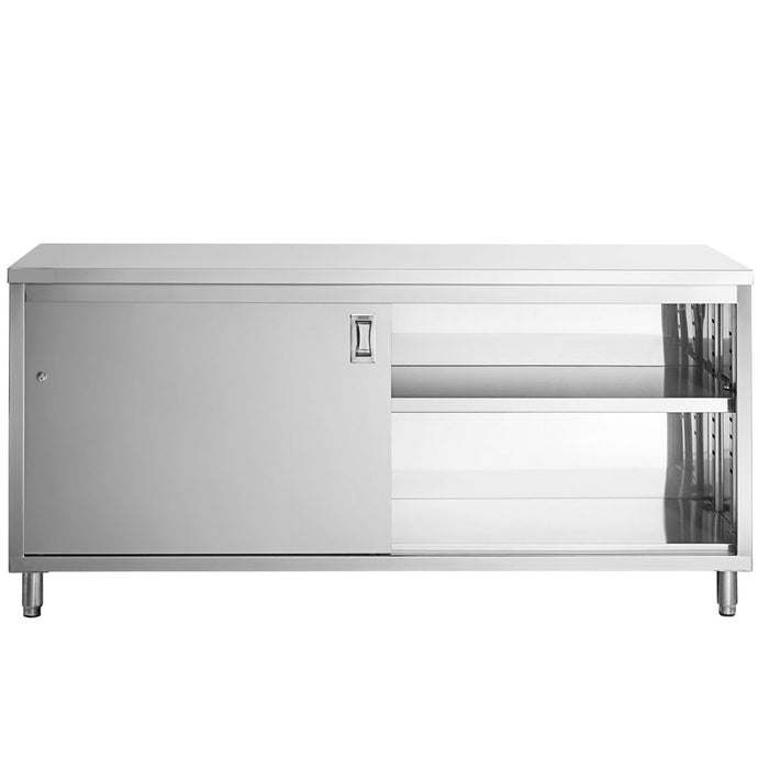 72" x 24" Stainless Steel Prep Table, 2 Shelf Enclosure