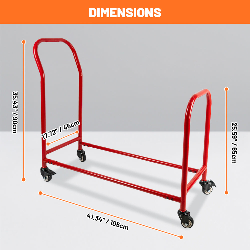 Holzoffer Holzoffer Rolling Tire Rack, 2 in 1 Metal Heavy Duty Tire Holder, 42x36x18inch Tire Storage Rack and Transport Trailer, Mobile Tire Storage Shelf Cart with 4 Wheel for Garage Storage, Red Holzoffer 车库货架