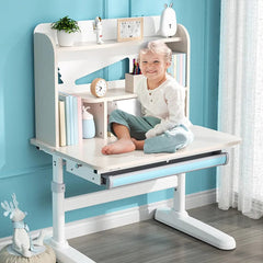 New Ergonomic Children's Study Table with Bookshelf Home Furniture Height Adjustable Children's Study Table and Chair Set