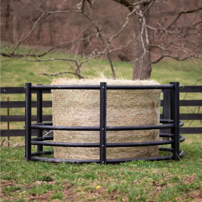 Round Hay Bale Feeder 8ft Dia, 32"-46" Height Adjustable Black Hay Ring