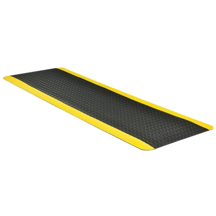 Diamond Plate Anti Fatigue Mat, 15/16" Thick, 2'W x 6'L, Yellow & Black