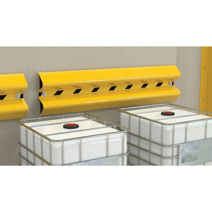 Steel Yellow Guard Rail 3' L, Wall Mount