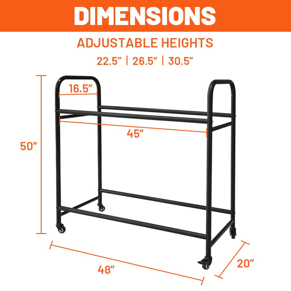 Holzoffer Holzoffer Rolling Tire Cart Rack Organizer, 20"D x 48"W x 50"H Heavy Duty Mobile Tire Holder for Garage Storage Holzoffer 车库货架