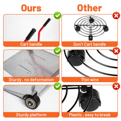 Holzoffer Potted Plant Cart with Wheels, Heavy Duty Rolling Plant Dolly with Adjustable Grabbing Arm